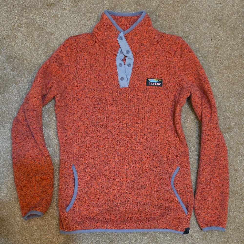 L.L. Bean Orange Fleece Pullover